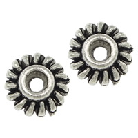 Zinc Alloy Jewelry Beads Flower antique silver color plated nickel lead & cadmium free Approx 2mm Sold By Lot