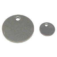 Stainless Steel Tag Charm Flat Round original color Sold By Lot