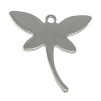 Stainless Steel Animal Pendants, Dragonfly, original color, 19x20x1mm, Hole:Approx 1mm, 500PCs/Lot, Sold By Lot