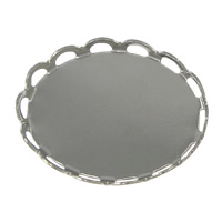 Brass Cabochon Flat Oval platinum color plated flat back lead & cadmium free Inner Approx Sold By Lot