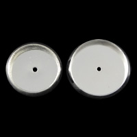 Brass Cabochon Flat Round silver color plated & flat back lead & cadmium free Sold By Lot