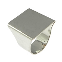 Латунная основа для кольца, Латунь, Платиновое покрытие платиновым цвет, регулируемый, не содержит свинец и кадмий, 20mm, отверстие:Приблизительно 4x10mm, размер:8, 200ПК/Лот, продается Лот