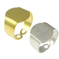 Brass Pad ring Base, Mässing, plated, fler färger för val, leda & kadmiumfri, 15mm, Hål:Ca 4x10mm, Storlek:7, 200PC/Lot, Säljs av Lot