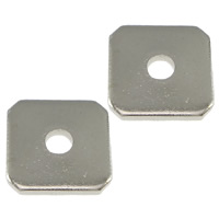 Brass Gasket, Squaredelle, platinum color plated, lead & cadmium free, 8x8x1mm, Hole:Approx 2mm, 1000PCs/Lot, Sold By Lot