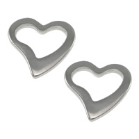 Stainless Steel Povezivanje Ring, Nehrđajući čelik, Srce, izvorna boja, 15x15x1.50mm, 500računala/Lot, Prodano By Lot