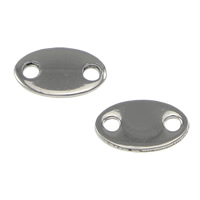 Stainless Steel Connector, Flat Oval, 1/1 loop, original color, 6x3x0.50mm, Hole:Approx 0.8mm, 1000PCs/Lot, Sold By Lot