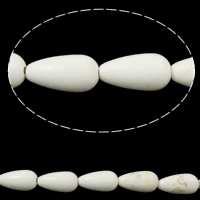 Türkis Perlen, Synthetische Türkis, weiß, 9x17mm, Bohrung:ca. 1.5mm, ca. 23PCs/Strang, verkauft per ca. 15 ZollInch Strang