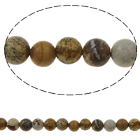 Natural Picture Jasper Beads, Round, different size for choice, multi-colored, Hole:Approx 1mm, Approx 66PCs/Strand, Sold Per Approx 15 Inch Strand