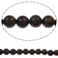 Tiger Eye Beads, Runde, mørkerød, 8mm, Hole:Ca. 1mm, Ca. 49pc'er/Strand, Solgt Per Ca. 15 inch Strand