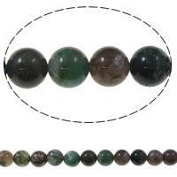 Naturliga indiska agat pärlor, Indian Agate, Rund, 8mm, Hål:Ca 1mm, Ca 48PC/Strand, Såld Per Ca 15 inch Strand