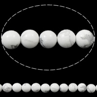 Turquoise Beads, Round, white, 8mm, Hole:Approx 1mm, Approx 49PCs/Strand, Sold Per Approx 15 Inch Strand
