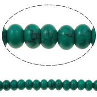 Türkis Perlen, Synthetische Türkis, Rondell, verschiedene Größen vorhanden, grün, Bohrung:ca. 1.5mm, verkauft per ca. 15 ZollInch Strang
