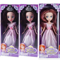 Plastic Sofia The First Doll, with Fiber & Satin Ribbon & Organza, Girl, mixed colors, 10x5.5x28cm, Sold By PC