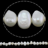 Cultured Potato Freshwater Pearl Beads, natural, white, Grade AA, 7-8mm, Hole:Approx 0.8mm, Sold Per 15 Inch Strand