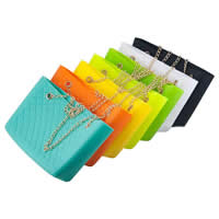 Silicone with iron chain Rectangle gold color plated mixed colors Sold By Lot