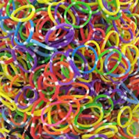 Webstuhl-Bands, Gummi, gemischte Farben, 1mm, 3kg/Menge, ca. 14000PCs/kg, verkauft von Menge
