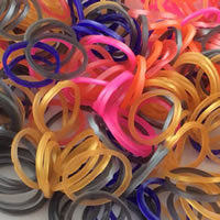 Rubber mixed colors 1mm Approx Sold By Lot