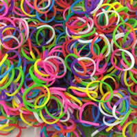 Webstuhl-Bands, Gummi, zweifarbig, gemischte Farben, 1mm, 3kg/Menge, ca. 14000PCs/kg, verkauft von Menge