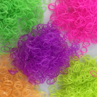 Webstuhl-Bands, Gummi, glänzend, gemischte Farben, 1mm, 3kg/Menge, ca. 14000PCs/kg, verkauft von Menge