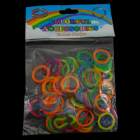 Gummi Rubber Band Refill, Donut, blandede farver, 18x2mm, 30Tasker/Lot, Solgt af Lot