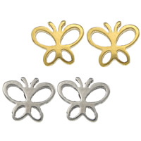 Stainless Steel Stud Earrings Butterfly plated Sold By Lot