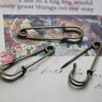 Iron Safety Pin, antique bronze color plated, nickel, lead & cadmium free, 35mm, 200PCs/Lot, Sold By Lot