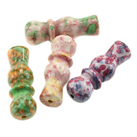 Perles en pierres de fleur de pluie, pierre fleur de pluie, bambou, synthétique, plus de couleurs à choisir, 11x31x11mm, Trou:Environ 1.5mm, 100PC/lot, Vendu par lot