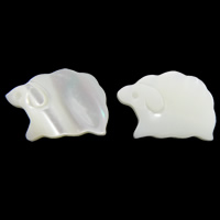 Natural White Shell Kralen, Schapen, 12x8.50x2mm, Gat:Ca 1mm, 100pC's/Bag, Verkocht door Bag