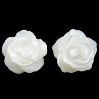 Natural White Shell Beads, Flower, half-drilled, 10x4mm, Hole:Approx 1mm, 100PCs/Bag, Sold By Bag