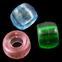 Contas de acrílicas transparentes, acrilico, Tambor, cores misturadas, 9x6mm, Buraco:Aprox 3.5mm, Aprox 1800PCs/Bag, vendido por Bag