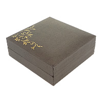 Cardboard Bracelet Box Paper with Velveteen Rectangle with flower pattern & gold accent black Sold By Lot