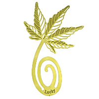 Brass Bookmark Leaf gold color plated hollow nickel lead & cadmium free Sold By Lot
