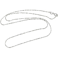 925 Sterling Silver Necklace Chain platinum plated 0.80mm Length Approx 18 Inch Sold By Lot