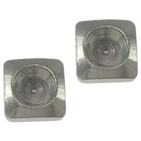 Stainless Steel Cabochon Setting, Square, original color, 6x6x2.50mm, Inner Diameter:Approx 4mm, 500PCs/Lot, Sold By Lot