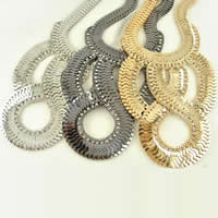 Iron Necklaces plated herringbone chain mixed colors nickel lead & cadmium free Length Approx 17.5 Inch Sold By Bag