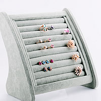 Velvet Ring Display, Velveteen, with Wood, silver-grey, 245x150x248mm, 2PCs/Lot, Sold By Lot