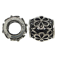 Tibetan Style Jewelry Beads, Drum, antique silver color plated, hollow, nickel, lead & cadmium free, 9x10mm, Hole:Approx 5mm, 300PCs/Lot, Sold By Lot