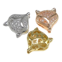 Cubic Zirconia Micro Pave Brass Beads Fox plated micro pave cubic zirconia & hollow nickel lead & cadmium free Approx 1mm Sold By Bag
