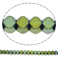 Non Magnetic Hematite Beads Polygon colorful plated & faceted Approx 1mm Length Approx 15.7 Inch Sold By Lot