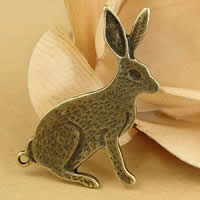 Zinc Alloy Animal Pendants Rabbit antique bronze color plated nickel lead & cadmium free Approx 1.5-2.5mm Sold By Bag