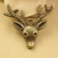 Zinc Alloy Animal Pendants Deer antique bronze color plated nickel lead & cadmium free Approx 1.5-2.5mm Sold By Bag