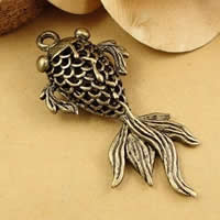 Zinc Alloy Animal Pendants Fish antique bronze color plated hollow nickel lead & cadmium free Approx 1.5-2.5mm Sold By Bag