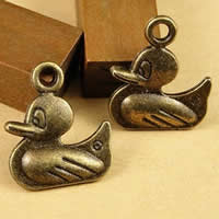 Tibetan Style Animal Pendants, Duck, antique bronze color plated, nickel, lead & cadmium free, 16x14mm, Hole:Approx 1.5-2.5mm, 50PCs/Bag, Sold By Bag