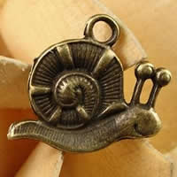 Tibetan Style Animal Pendants, Snail, antique bronze color plated, nickel, lead & cadmium free, 19x14mm, Hole:Approx 1.5-2.5mm, 100PCs/Bag, Sold By Bag