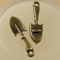 Zinc Alloy Tool Pendants Shovel antique bronze color plated nickel lead & cadmium free Approx 1.5-2.5mm Sold By Bag