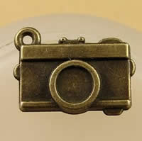 Tibetan Style Pendants, Camera, antique bronze color plated, nickel, lead & cadmium free, 19x13mm, Hole:Approx 1.5-2.5mm, 100PCs/Bag, Sold By Bag