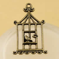 Zinc Alloy Pendants Cage antique bronze color plated nickel lead & cadmium free Approx 1.5-2.5mm Sold By Bag