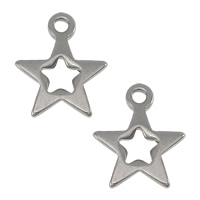 Stainless Steel Extender Chain Drop, Star, original color, 8x11x1mm, Hole:Approx 1.2mm, 1000PCs/Lot, Sold By Lot