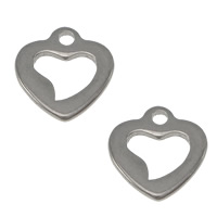 Stainless Steel Extender Chain Drop, Heart, original color, 9x10x1mm, Hole:Approx 1.2mm, 1000PCs/Lot, Sold By Lot