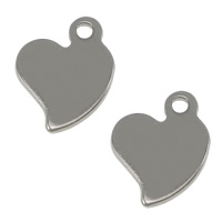 Stainless Steel Extender Chain Drop, Heart, original color, 8x11x1mm, Hole:Approx 1.2mm, 1000PCs/Lot, Sold By Lot